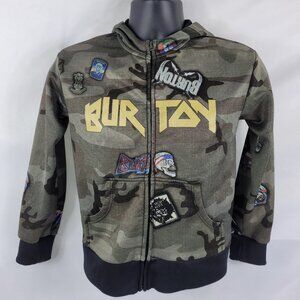 Burton Snowboards Full-Zip Striped Hooded Jacket Youth size Large